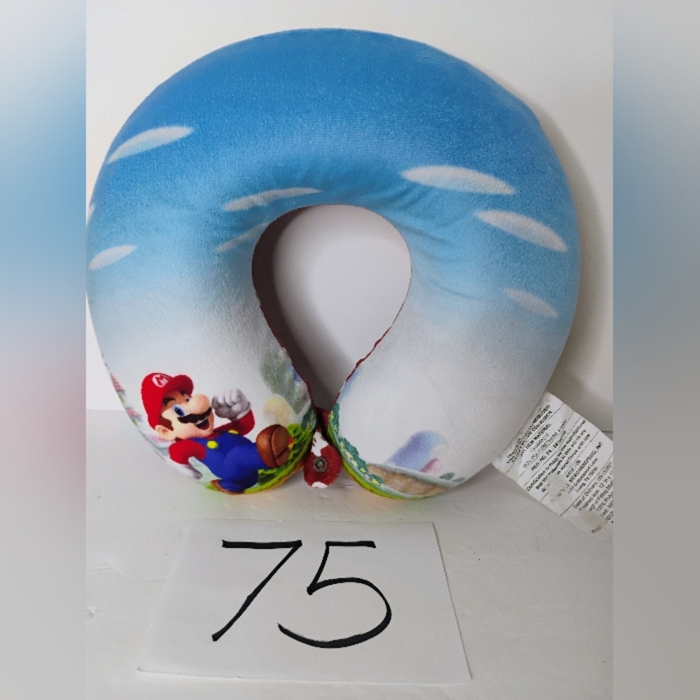 Nintendo Super Mario Neck Pillow Sleeping Airline Mario World Soft